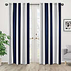 Alternate image 1 for Sweet Jojo Designs Navy and Grey Stripe Window Panel Pair