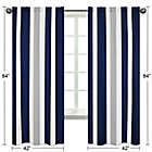 Alternate image 3 for Sweet Jojo Designs Navy and Grey Stripe Window Panel Pair