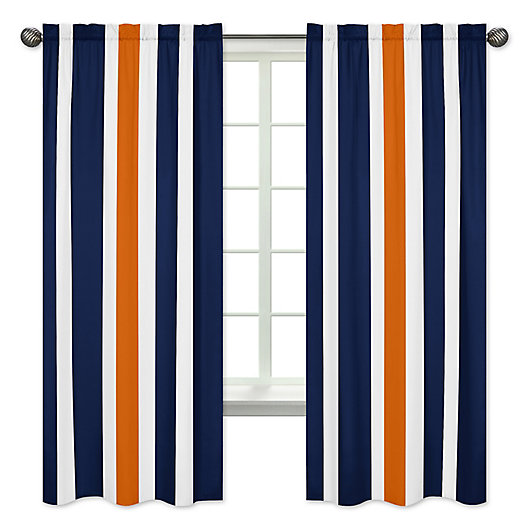 Window Valance Curtain For Sweet Jojo Design Orange Navy Arrow Print Bedding Set 