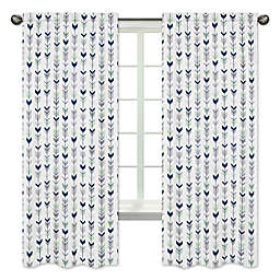 Sweet Jojo Designs® Mod Arrow Print 84-Inch Window Panels in Grey/Mint (Set of 2)