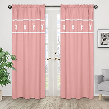 Sweet Jojo Designs&reg; Woodsy 84-Inch Window Panels in Coral (Set of 2). View a larger version of this product image.