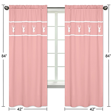 Sweet Jojo Designs&reg; Woodsy 84-Inch Window Panels in Coral (Set of 2). View a larger version of this product image.