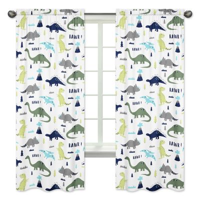 Sweet Jojo Designs&reg; Mod Dinosaur Print 84-Inch Window Panels in Turquoise/Navy (Set of 2)