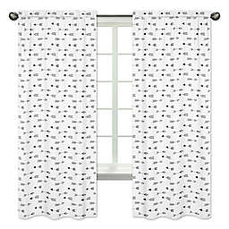 Sweet Jojo Designs® Fox Arrow Print 84-Inch Window Panels in Black/White (Set of 2)
