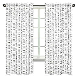 Sweet Jojo Designs® Mod Arrow Print 84-Inch Window Panels in Grey