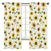 Sweet Jojo Designs Sunflower 84-Inch Window Curtain Panels in Yellow/Green (Set of 2)