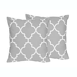 Sweet Jojo Designs Trellis Throw Pillow in Grey/White