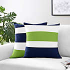 Alternate image 1 for Sweet Jojo Designs Navy and Lime Stripe Throw Pillows (Set of 2)