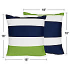 Alternate image 3 for Sweet Jojo Designs Navy and Lime Stripe Throw Pillows (Set of 2)