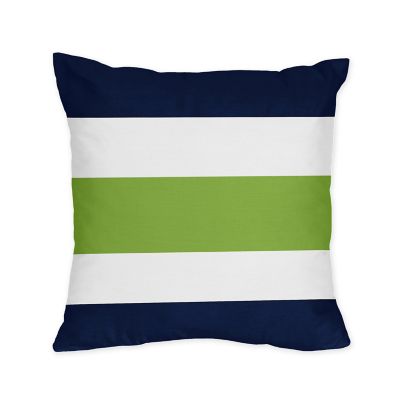 Sweet Jojo Designs Navy and Lime Stripe Throw Pillows (Set of 2)