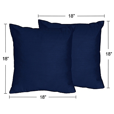 Sweet Jojo Designs Throw Pillows in Solid Navy (Set of 2). View a larger version of this product image.