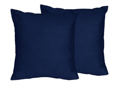 Sweet Jojo Designs Throw Pillows in Solid Navy (Set of 2)
