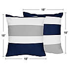 Alternate image 3 for Sweet Jojo Designs Navy and Grey Stripe Throw Pillow (Set of 2)