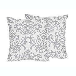 Sweet Jojo Designs Skylar Damask Throw Pillow in Grey (Set of 2)