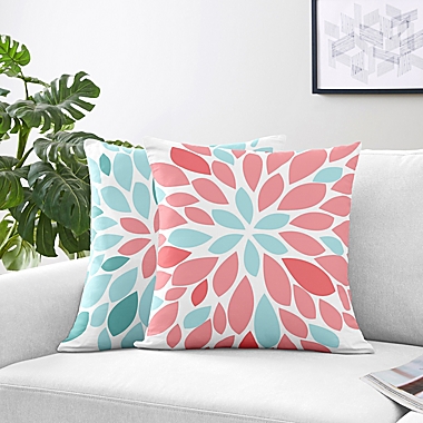 Sweet Jojo Designs&reg; Emma Throw Pillows in White/ Turquoise (Set of 2). View a larger version of this product image.