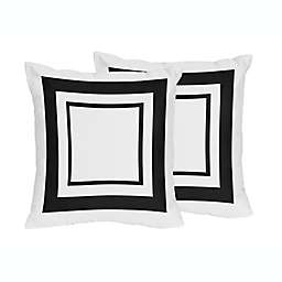 Sweet Jojo Designs Hotel Decorative Throw Pillows in Black/White (Set of 2)