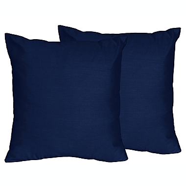 Sweet Jojo Designs Solid Throw Pillows in Navy (Set of 2). View a larger version of this product image.
