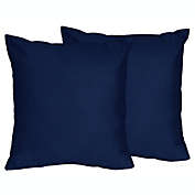 Sweet Jojo Designs Solid Throw Pillows in Navy (Set of 2)