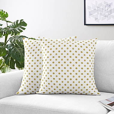 Sweet Jojo Designs Amelia Metallic Gold Polka Dot  Throw Pillows (Set of 2). View a larger version of this product image.