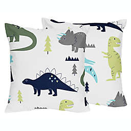 Sweet Jojo Designs Mod Dinosaur Throw Pillows in Blue/Green (Set of 2)