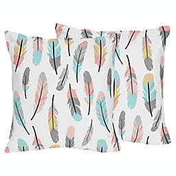 Sweet Jojo Designs® Feather Throw Pillows (Set of 2)