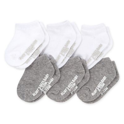 Burt&#39;s Bees Baby&reg; Size 0-3M 6-Pack Ankle Socks in Heather Grey
