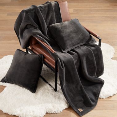 UGG&reg; Throw Blanket Coco Luxe in Charcoal. View a larger version of this product image.