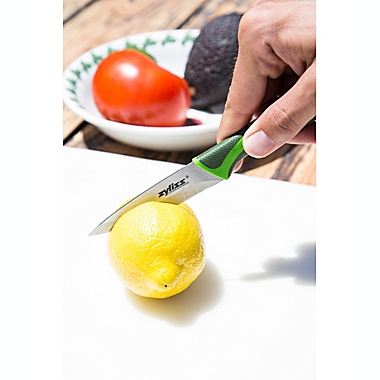 Zyliss&reg; 3.5-Inch Stainless Steel Paring Knife with Protective Sheath in Green. View a larger version of this product image.