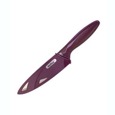 Zyliss&reg; 5.5-Inch Stainless Steel Utility Knife with Protective Sheath in Purple. View a larger version of this product image.