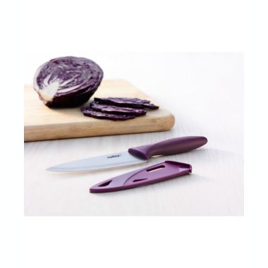 Zyliss&reg; 5.5-Inch Stainless Steel Utility Knife with Protective Sheath in Purple. View a larger version of this product image.