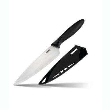 Zyliss&reg; 7.5-Inch Stainless Steel Chef Knife with Protective Sheath in Black. View a larger version of this product image.