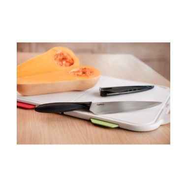 Zyliss&reg; 7.5-Inch Stainless Steel Chef Knife with Protective Sheath in Black. View a larger version of this product image.