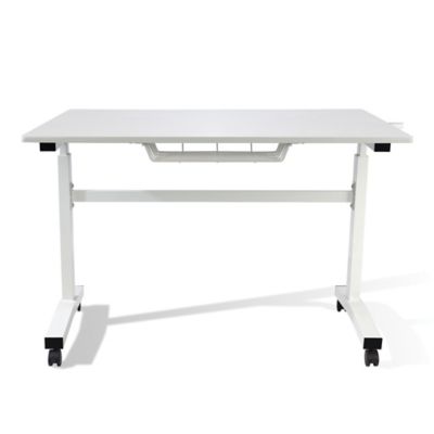 Atlantic Height Adjustable Desk with Casters in White