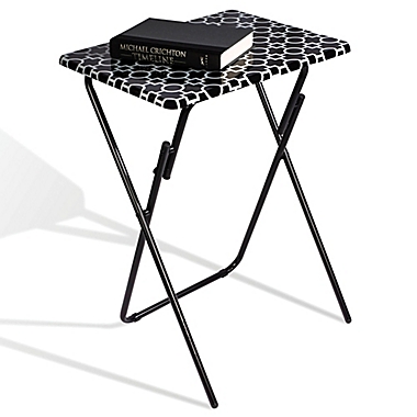 Atlantic Park Place TV Tray Table in Black/White (Set of 2). View a larger version of this product image.