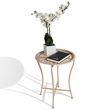 Atlantic Daisy Tray Side Table in Tan. View a larger version of this product image.