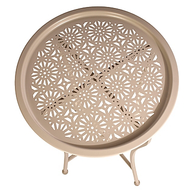 Atlantic Daisy Tray Side Table in Tan. View a larger version of this product image.