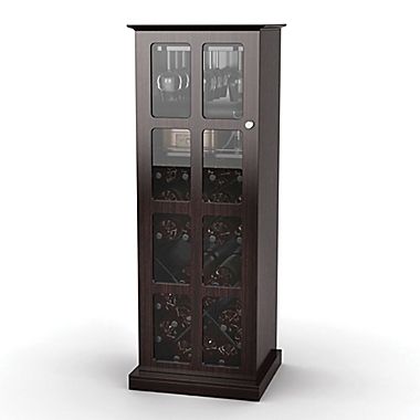 Atlantic Windowpane Wood Wine Cabinet in Espresso. View a larger version of this product image.