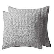 Homthreads Beckett European Pillow Shams in Light Grey (Set of 2)