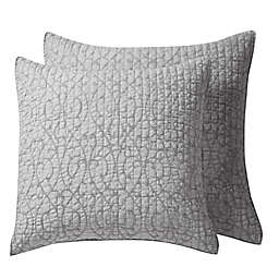Homthreads Beckett European Pillow Shams in Light Grey (Set of 2)