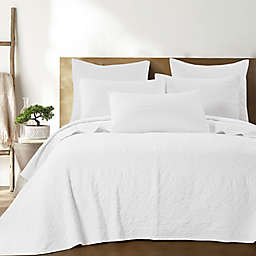 Homthreads Emory 3-Piece Reversible Full/Queen Quilt Set in White