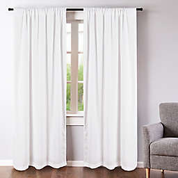 Levtex Home Washed Linen 84-Inch Rod Pocket Window Curtain Panels in White (Set of 2)