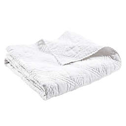 Levtex Home Washed Linen Quilted Throw Blanket in White