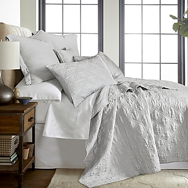 Levtex Home Washed Linen Twin/Twin XL Quilt in Light Grey. View a larger version of this product image.