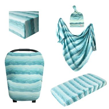 Copper Pearl&trade; Waves 5-in-1 Multi-Use Cover in Aqua Blue. View a larger version of this product image.