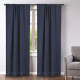 Levtex Home Washed Linen 2-Pack 84-Inch Rod Pocket Window Curtain Panels in Navy