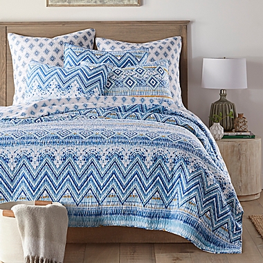 Levtex Home Aquatine 3-Piece Reversible King Quilt Set in Blue. View a larger version of this product image.