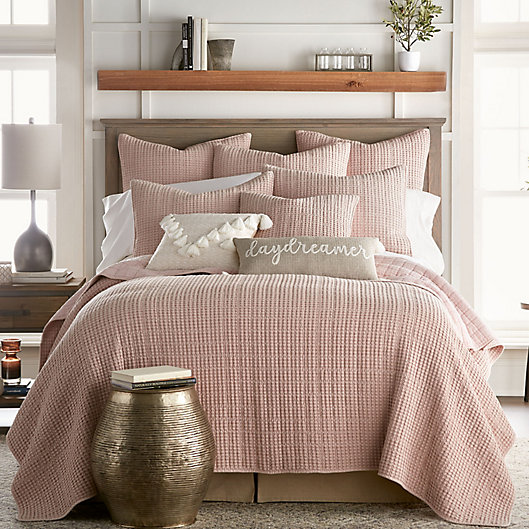 Alternate image 1 for Levtex Home Mills Waffle 3-Piece King Quilt Set in Blush