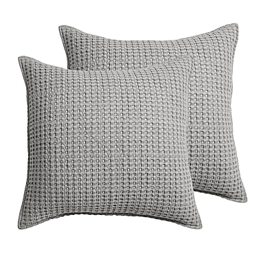 Levtex Home Mills Waffle European Pillow Sham in Grey (Set of 2). View a larger version of this product image.
