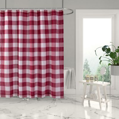 Red Plaid Shower Curtain Bed Bath, Buffalo Plaid Shower Curtain Red