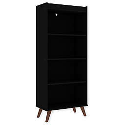 Manhattan Comfort Hampton 4-Shelf Bookcase in Black